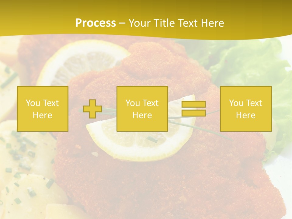 A Plate Of Food With Lemons And Lettuce On It PowerPoint Template