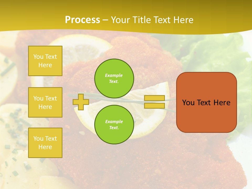 A Plate Of Food With Lemons And Lettuce On It PowerPoint Template