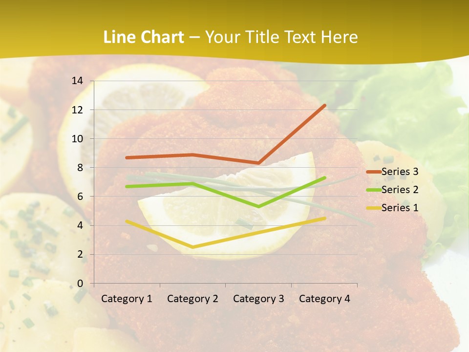 A Plate Of Food With Lemons And Lettuce On It PowerPoint Template