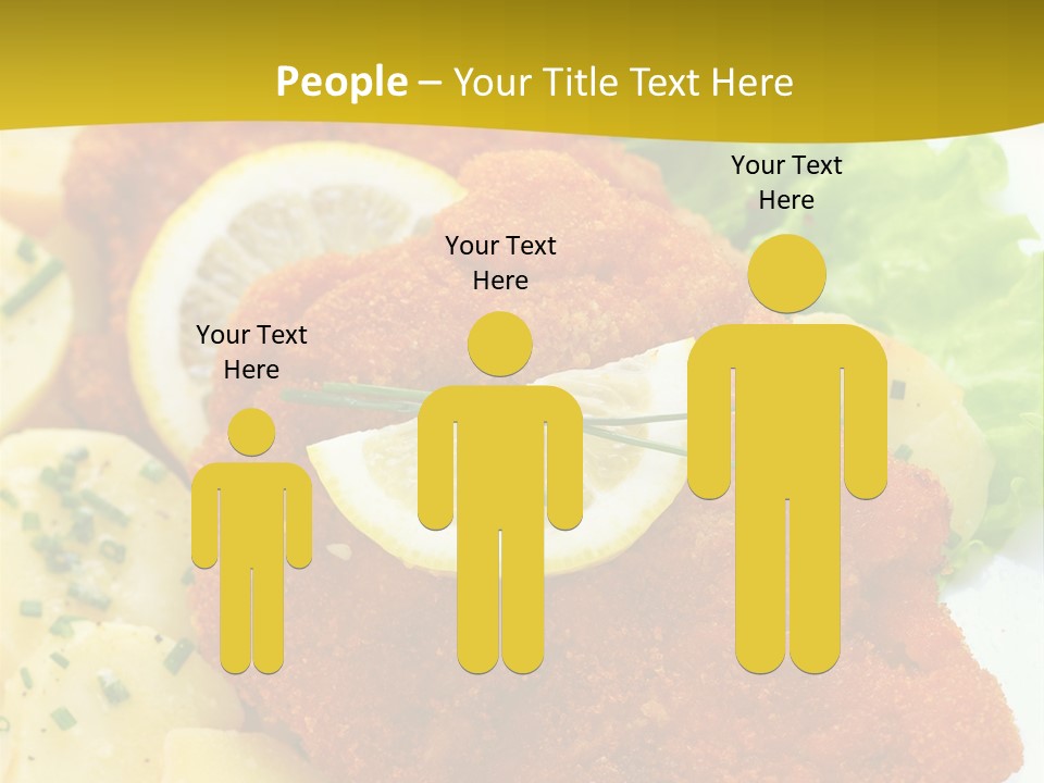 A Plate Of Food With Lemons And Lettuce On It PowerPoint Template