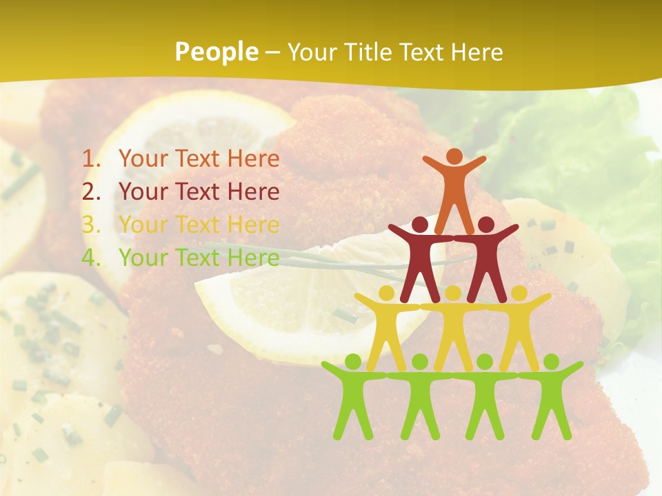 A Plate Of Food With Lemons And Lettuce On It PowerPoint Template