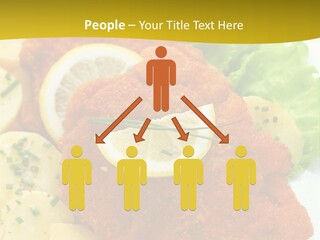 A Plate Of Food With Lemons And Lettuce On It PowerPoint Template
