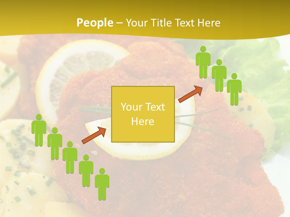 A Plate Of Food With Lemons And Lettuce On It PowerPoint Template