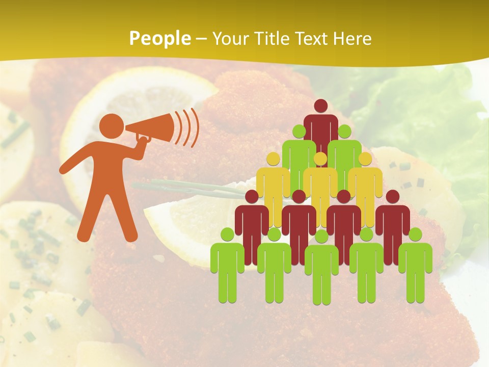 A Plate Of Food With Lemons And Lettuce On It PowerPoint Template