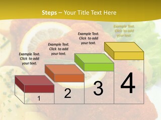A Plate Of Food With Lemons And Lettuce On It PowerPoint Template