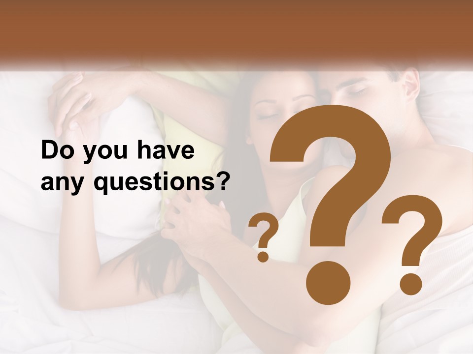 A Man And A Woman Laying In Bed Together PowerPoint Template
