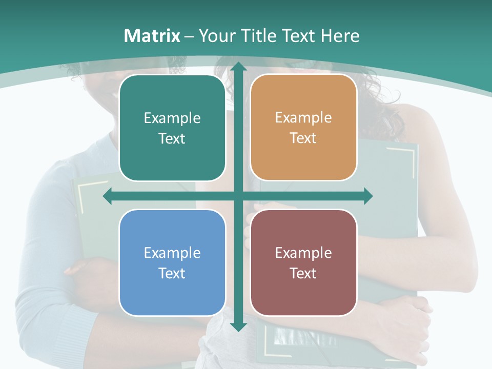 Two Women Holding Folders Powerpoint Template PowerPoint Template