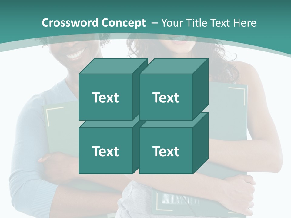 Two Women Holding Folders Powerpoint Template PowerPoint Template