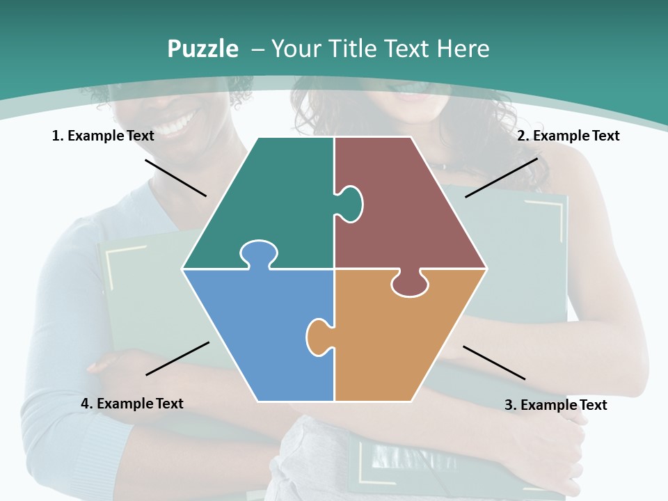 Two Women Holding Folders Powerpoint Template PowerPoint Template