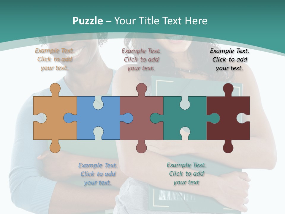 Two Women Holding Folders Powerpoint Template PowerPoint Template