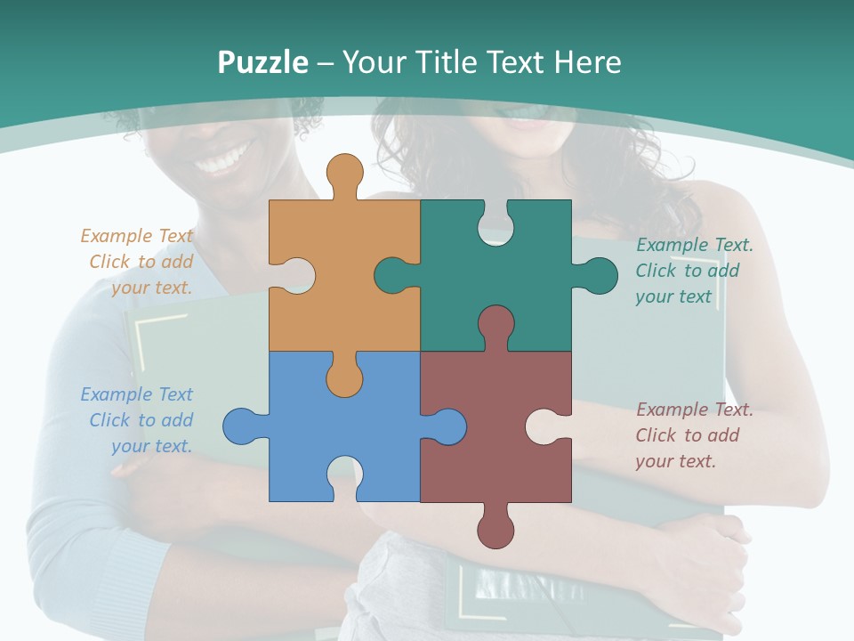 Two Women Holding Folders Powerpoint Template PowerPoint Template