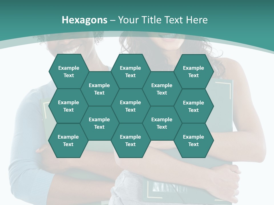 Two Women Holding Folders Powerpoint Template PowerPoint Template