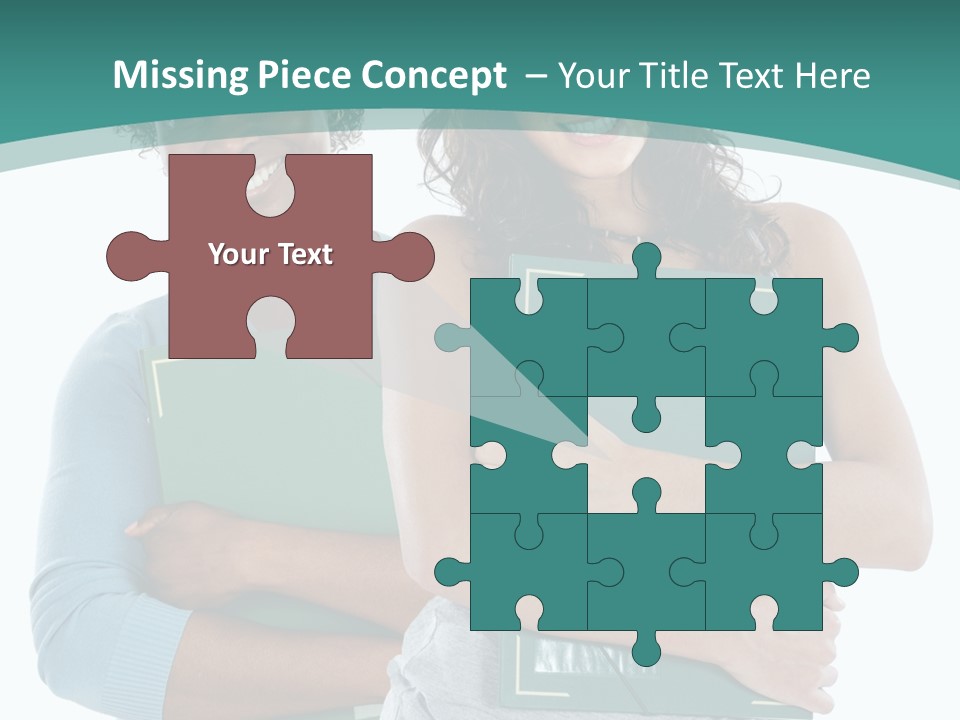 Two Women Holding Folders Powerpoint Template PowerPoint Template