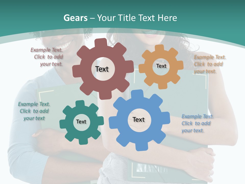 Two Women Holding Folders Powerpoint Template PowerPoint Template