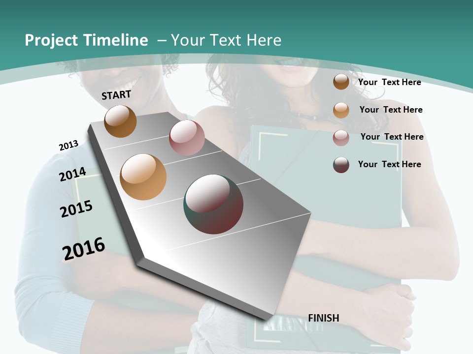 Two Women Holding Folders Powerpoint Template PowerPoint Template