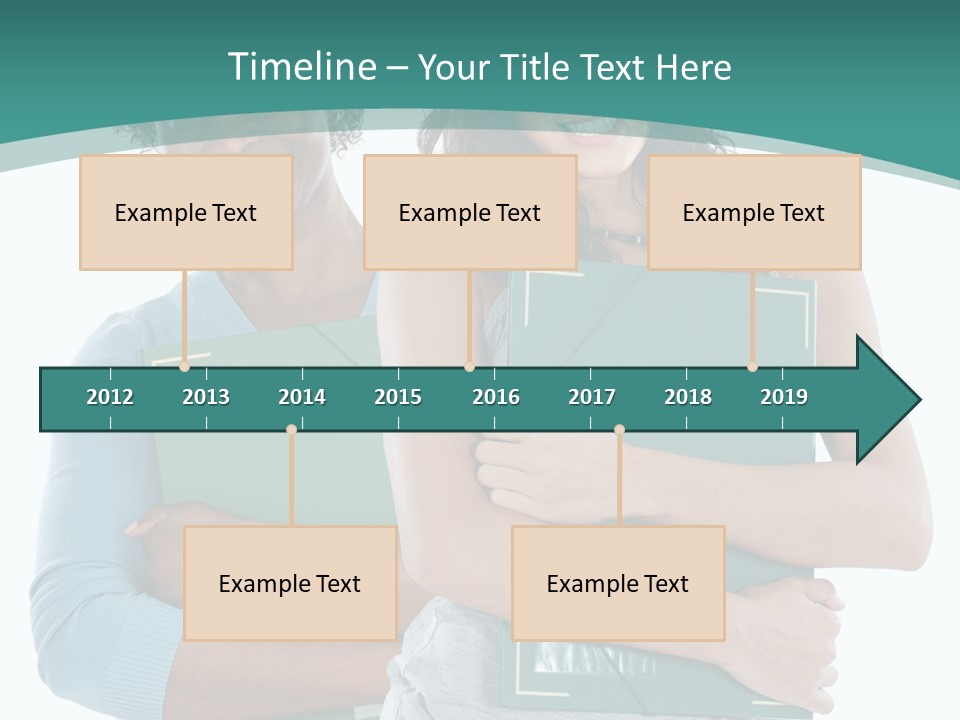 Two Women Holding Folders Powerpoint Template PowerPoint Template