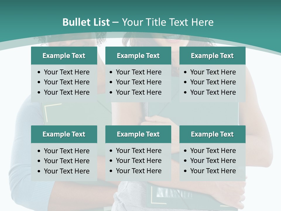 Two Women Holding Folders Powerpoint Template PowerPoint Template