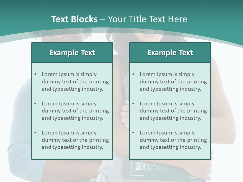 Two Women Holding Folders Powerpoint Template PowerPoint Template