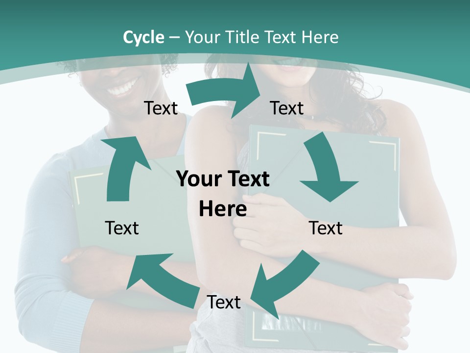 Two Women Holding Folders Powerpoint Template PowerPoint Template