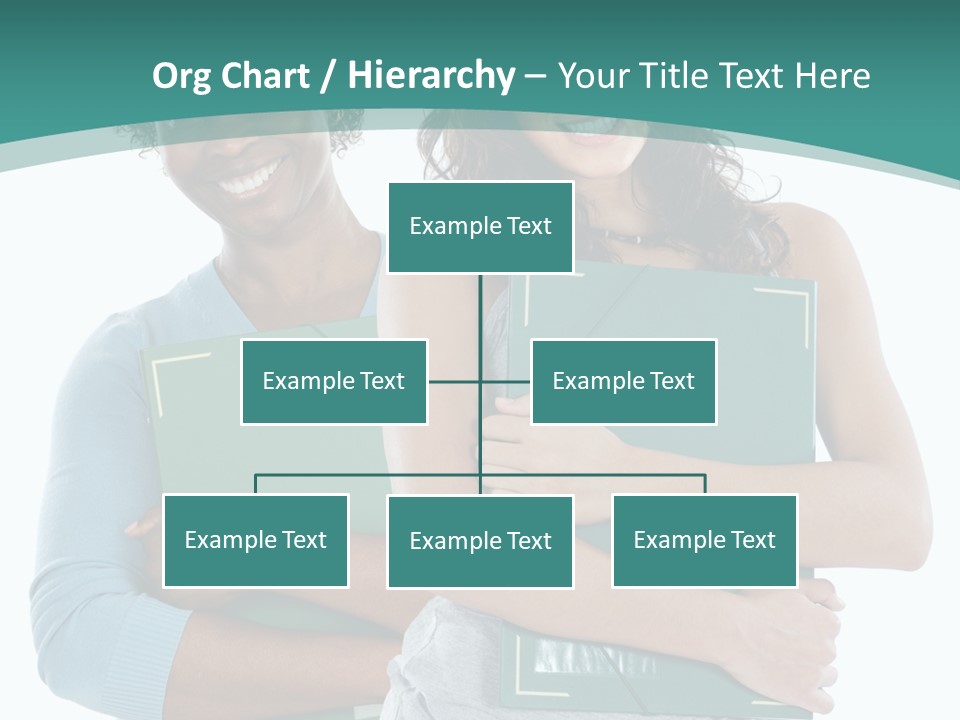 Two Women Holding Folders Powerpoint Template PowerPoint Template