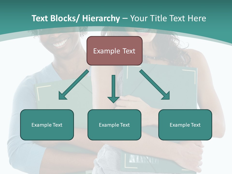 Two Women Holding Folders Powerpoint Template PowerPoint Template