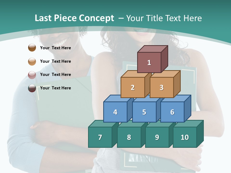 Two Women Holding Folders Powerpoint Template PowerPoint Template