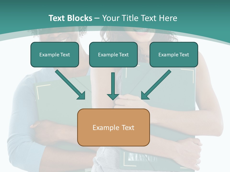 Two Women Holding Folders Powerpoint Template PowerPoint Template