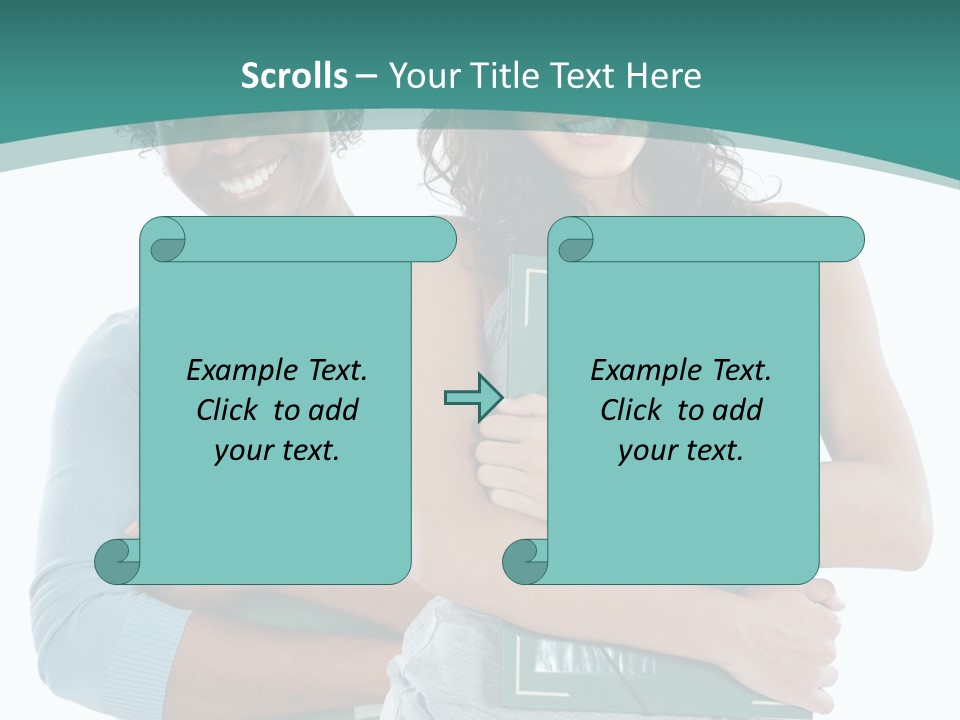 Two Women Holding Folders Powerpoint Template PowerPoint Template