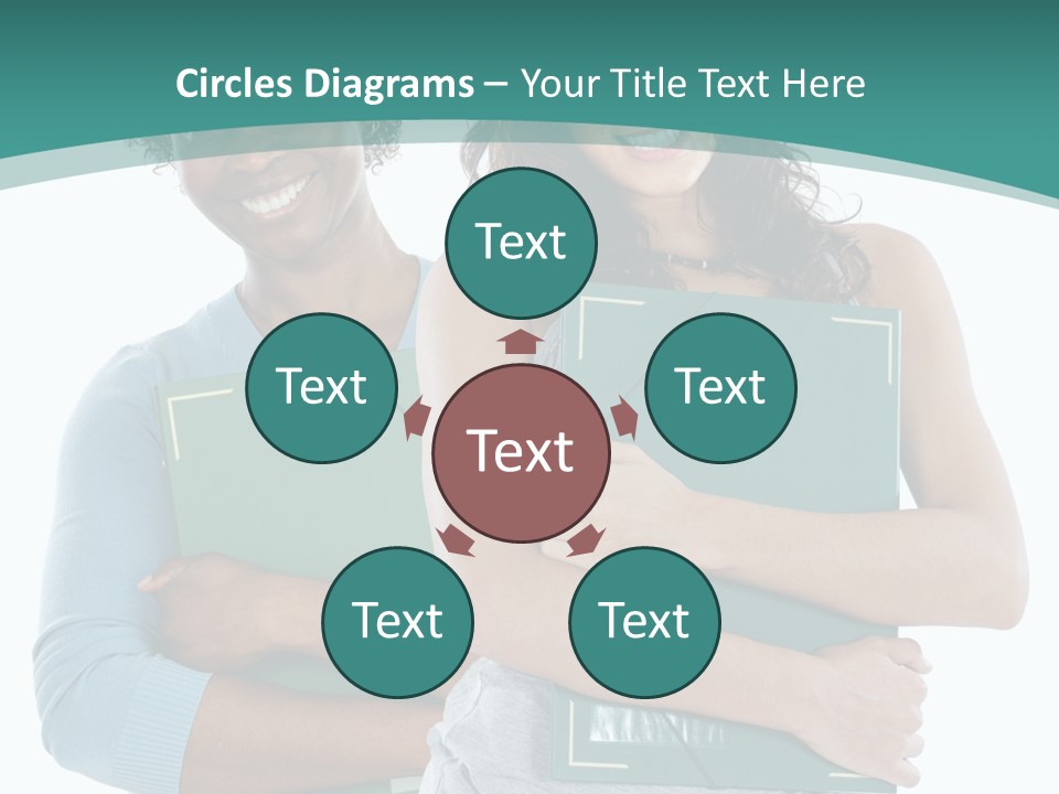 Two Women Holding Folders Powerpoint Template PowerPoint Template