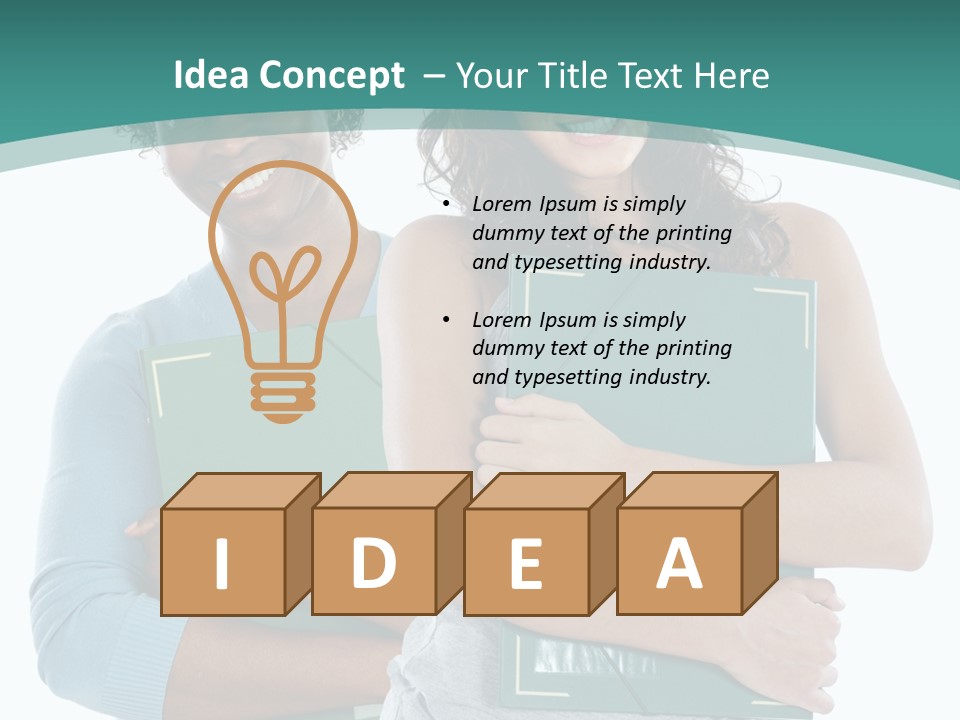 Two Women Holding Folders Powerpoint Template PowerPoint Template