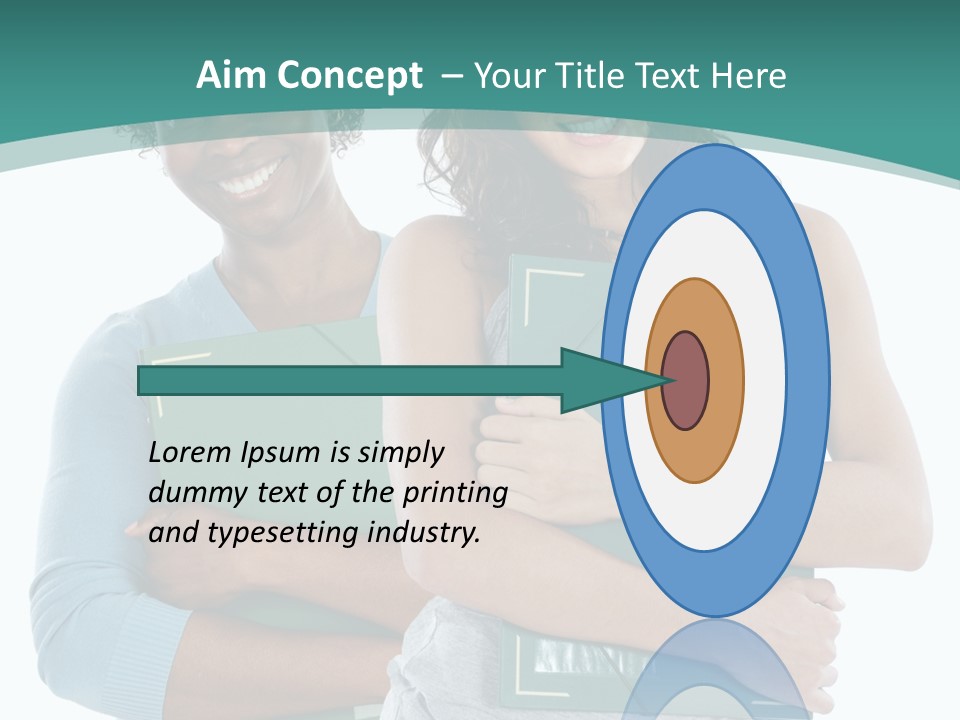 Two Women Holding Folders Powerpoint Template PowerPoint Template