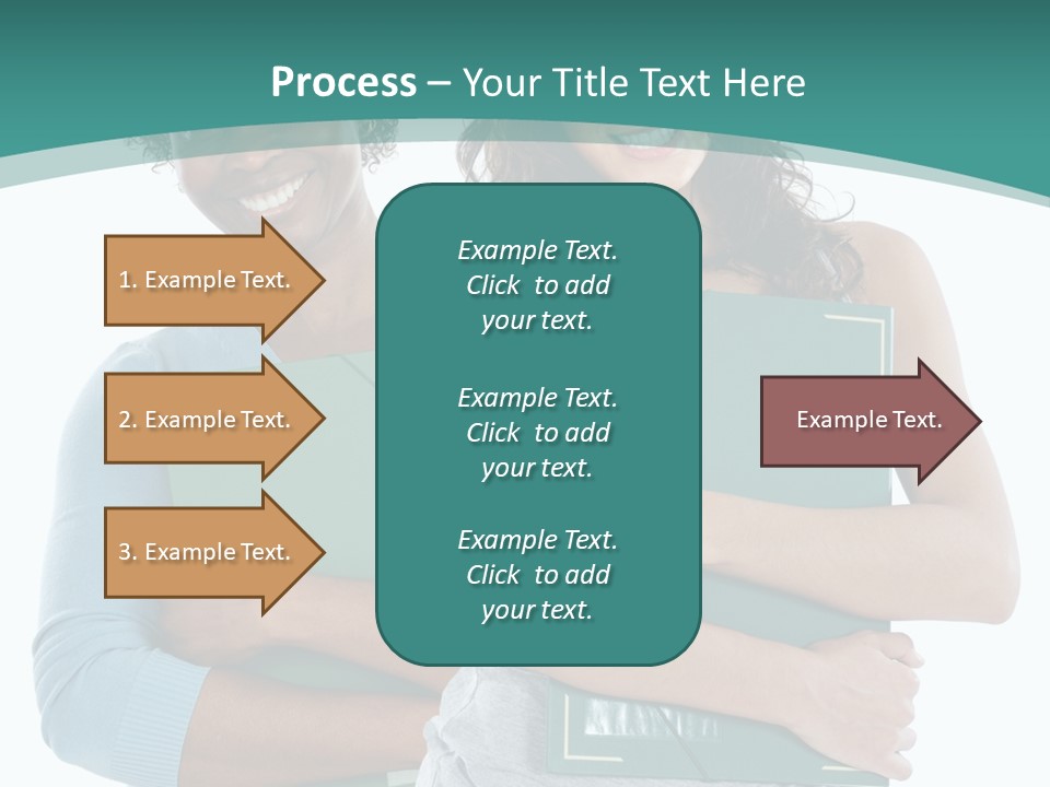 Two Women Holding Folders Powerpoint Template PowerPoint Template