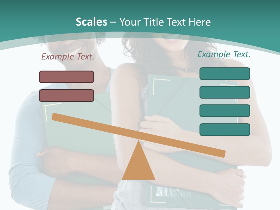 Two Women Holding Folders Powerpoint Template PowerPoint Template