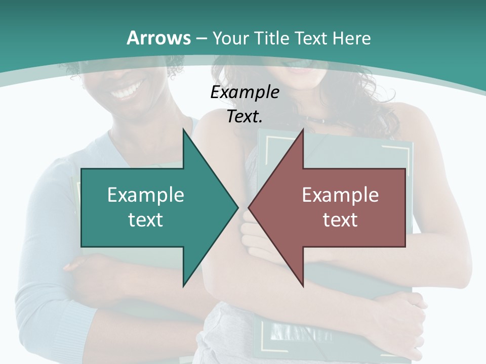 Two Women Holding Folders Powerpoint Template PowerPoint Template