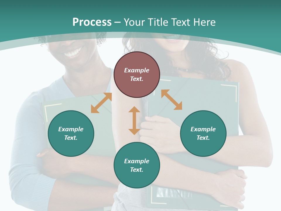 Two Women Holding Folders Powerpoint Template PowerPoint Template