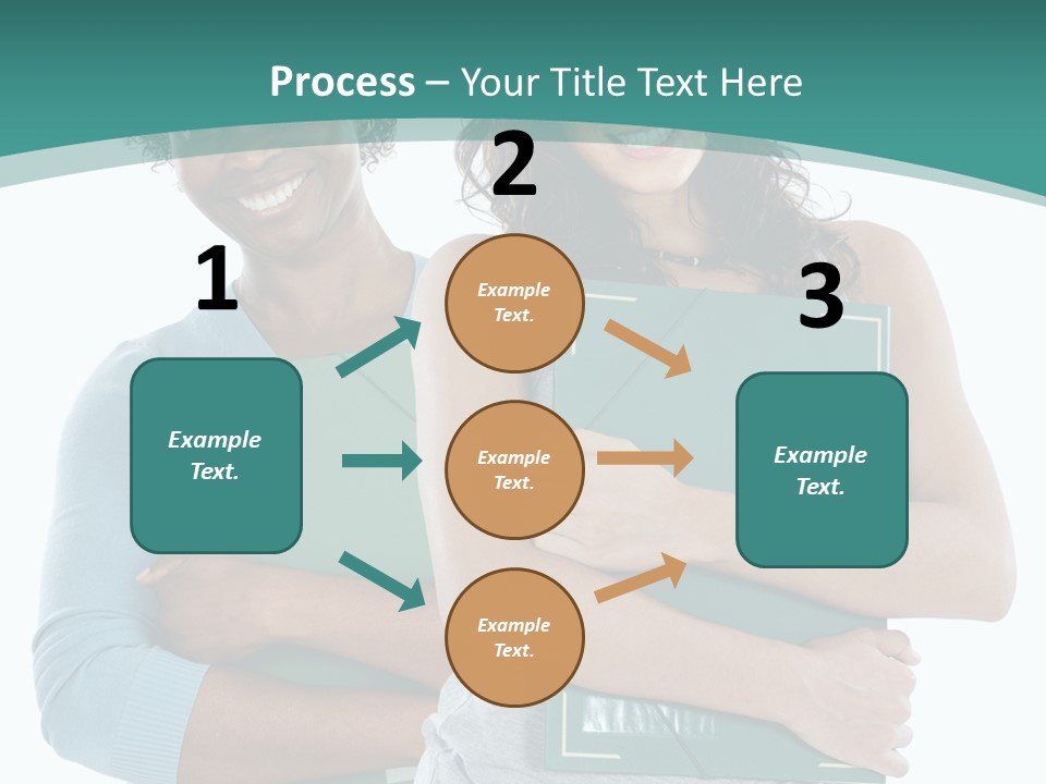 Two Women Holding Folders Powerpoint Template PowerPoint Template