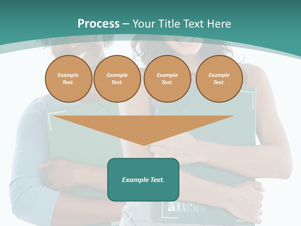 Two Women Holding Folders Powerpoint Template PowerPoint Template