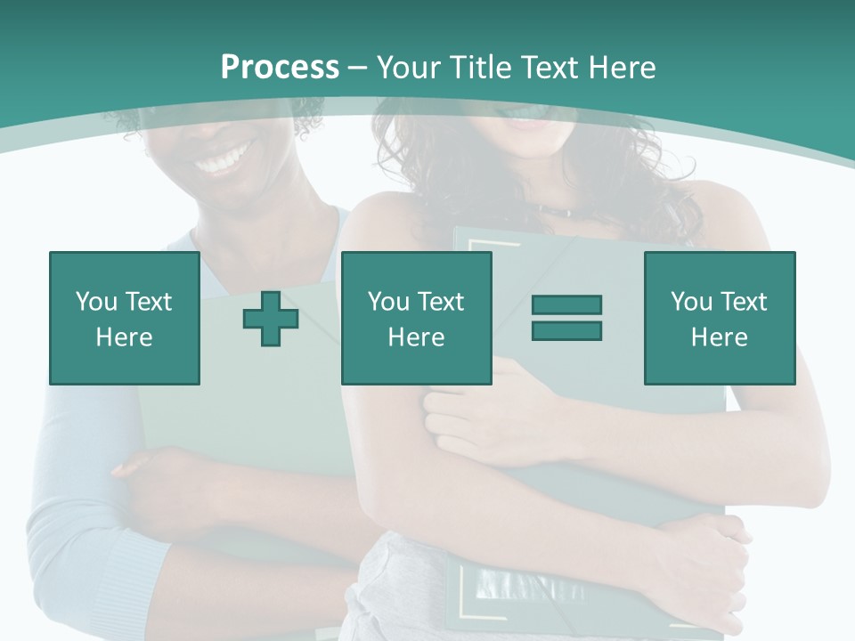 Two Women Holding Folders Powerpoint Template PowerPoint Template