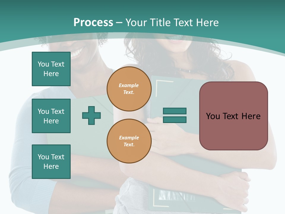 Two Women Holding Folders Powerpoint Template PowerPoint Template