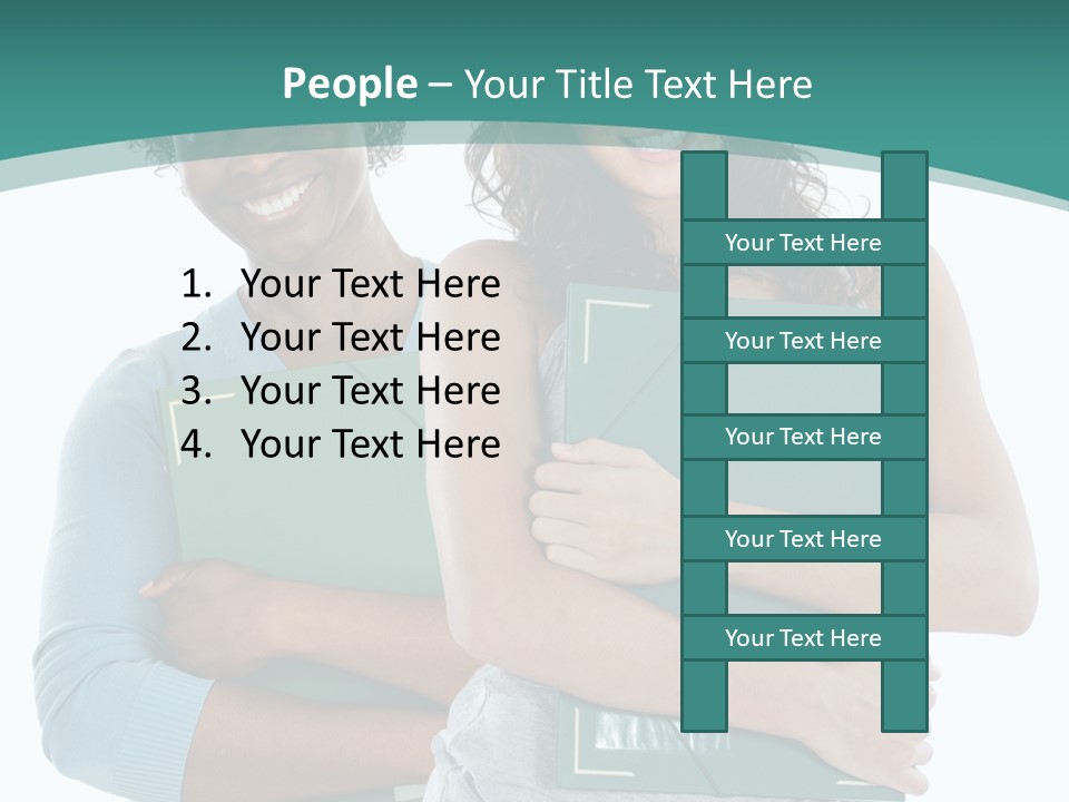 Two Women Holding Folders Powerpoint Template PowerPoint Template