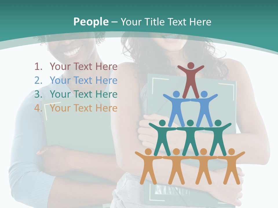 Two Women Holding Folders Powerpoint Template PowerPoint Template