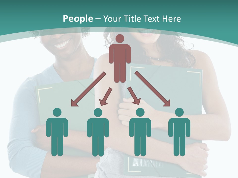 Two Women Holding Folders Powerpoint Template PowerPoint Template