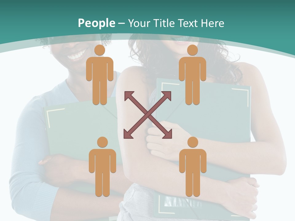 Two Women Holding Folders Powerpoint Template PowerPoint Template