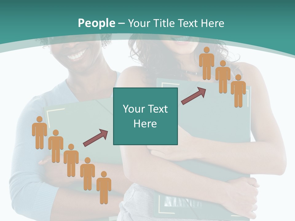 Two Women Holding Folders Powerpoint Template PowerPoint Template