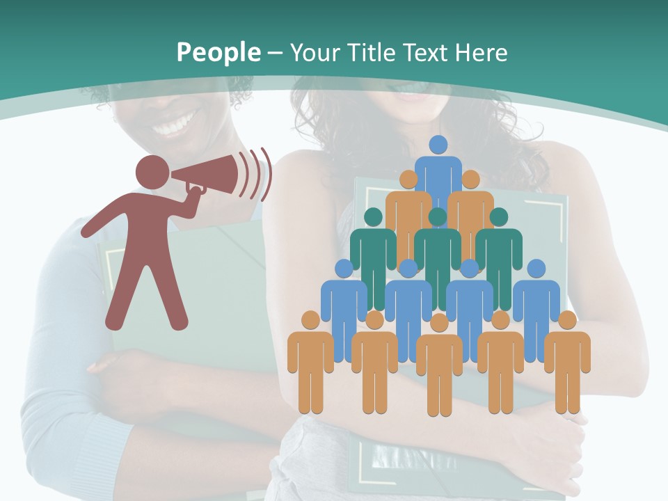 Two Women Holding Folders Powerpoint Template PowerPoint Template