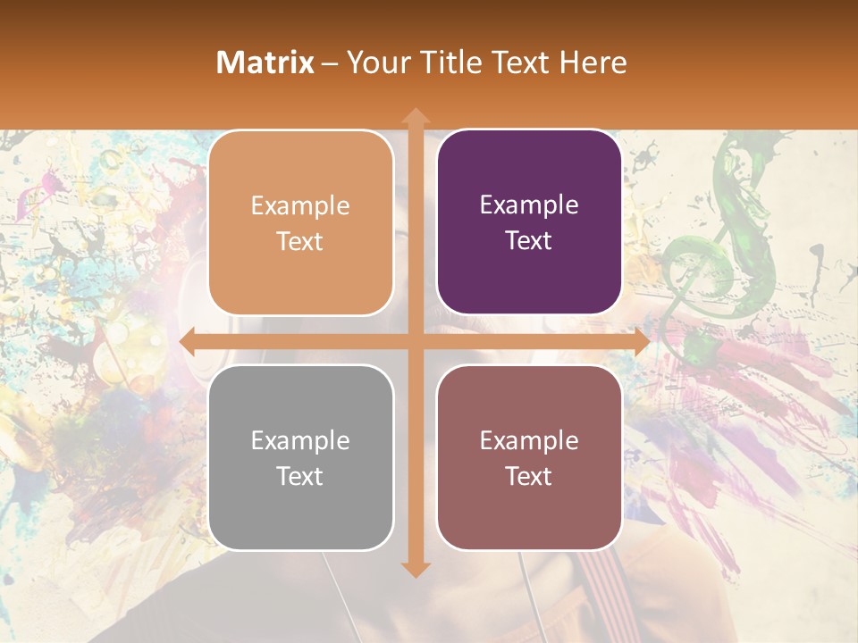 A Woman With Headphones Is Listening To Music PowerPoint Template