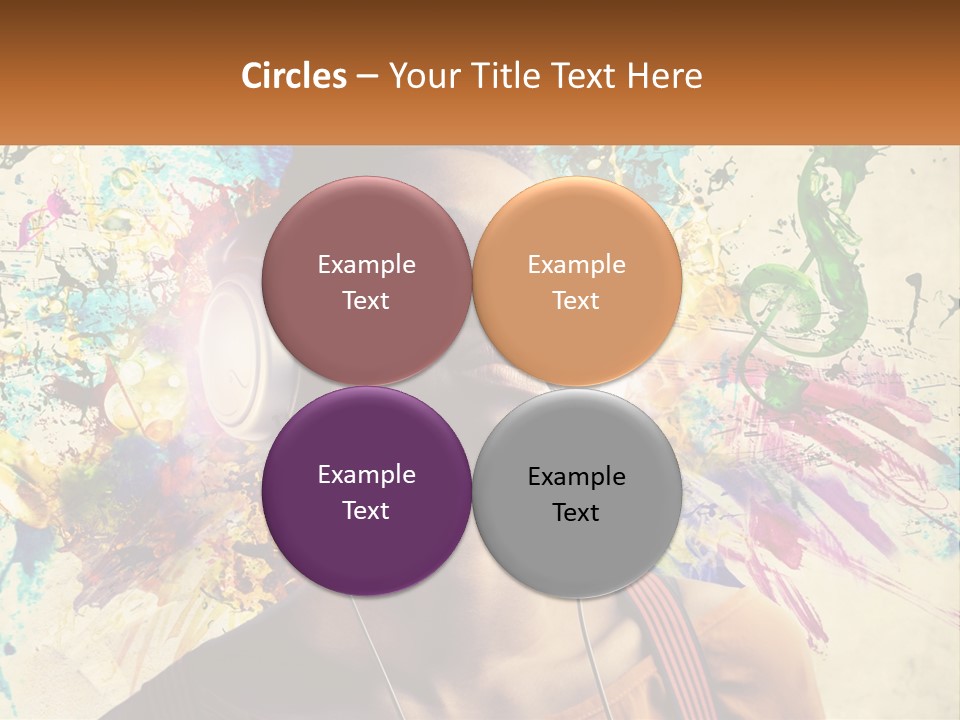 A Woman With Headphones Is Listening To Music PowerPoint Template