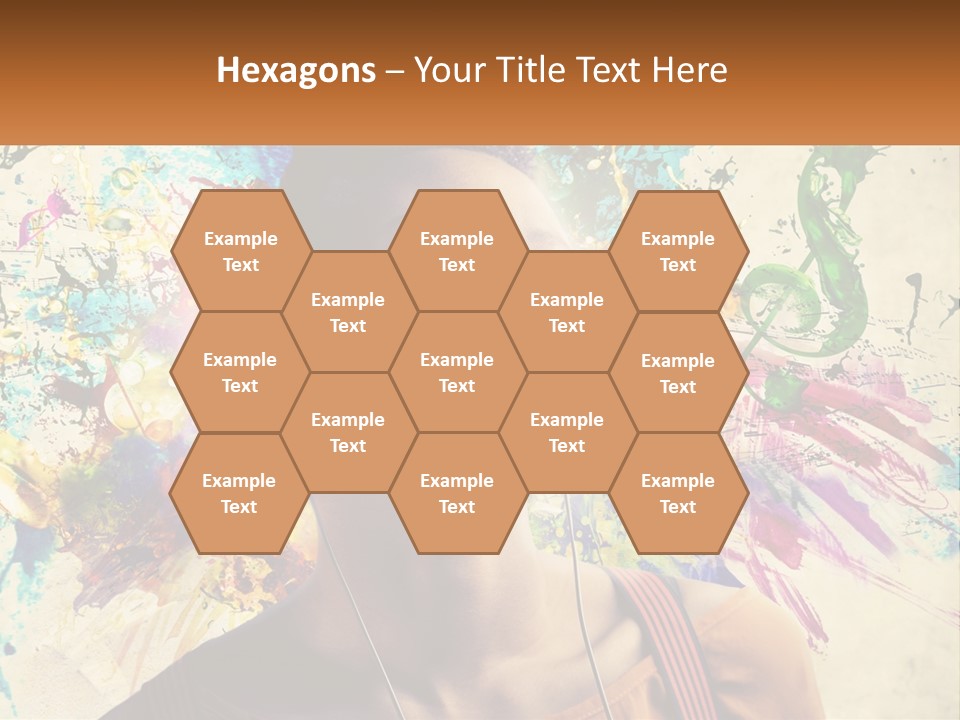 A Woman With Headphones Is Listening To Music PowerPoint Template