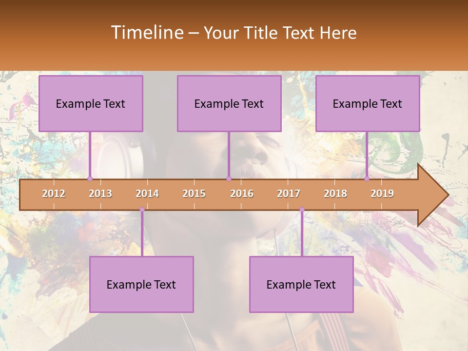 A Woman With Headphones Is Listening To Music PowerPoint Template