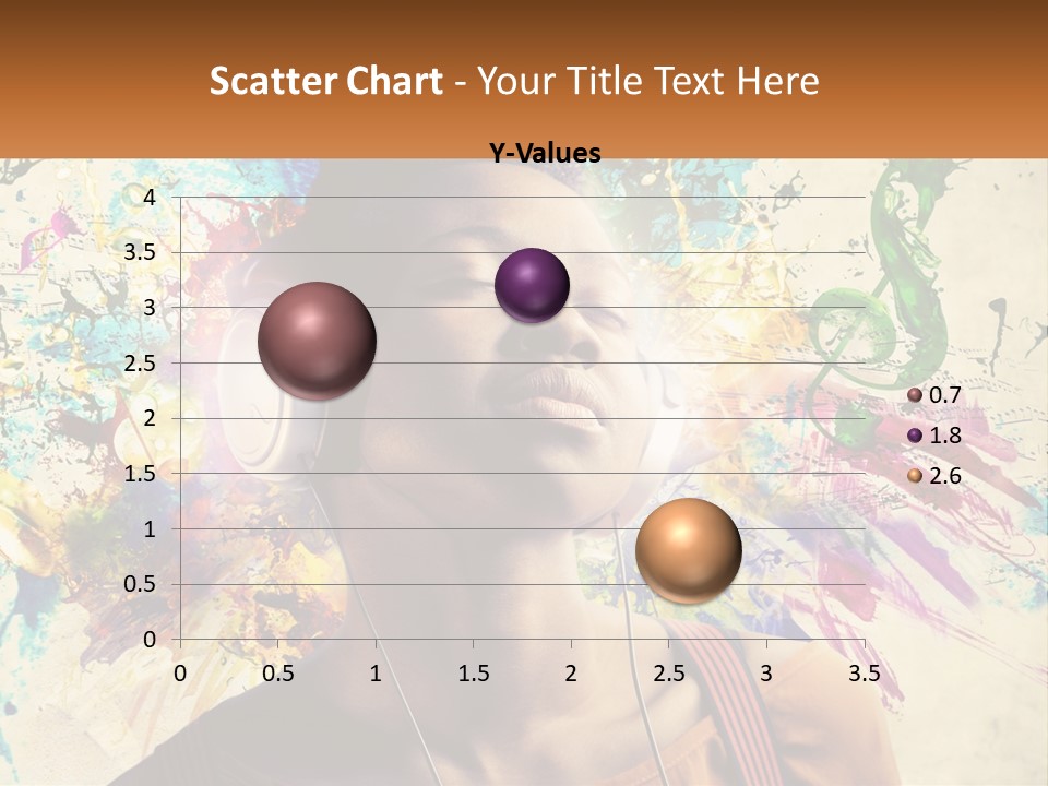 A Woman With Headphones Is Listening To Music PowerPoint Template